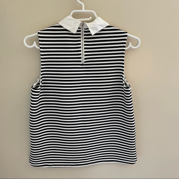 IORA, Polo style tank top, black and white Strips, size S - Picture 3 of 4